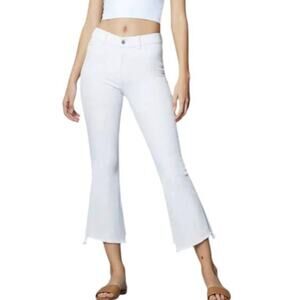 DL1961 Jeans‎ Womens 28 White Bridget Bootcut High Rise Instasculpt Crop Ripped